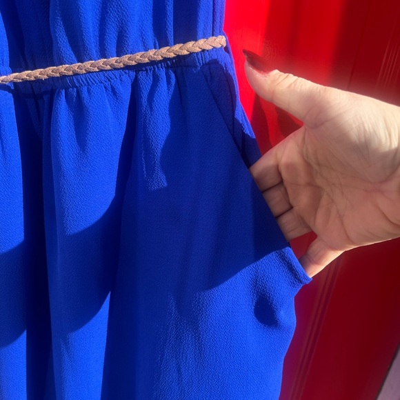 Vibrant Blue Ruffle Dress - Picture 2 of 3